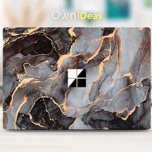 Surface Laptop 3 15-tums skal, svart marmorstruktur, anpassningsbara personliga presenter, passar Surface Laptop 2, 3, 4, 5 och Surface Book 2, 3
