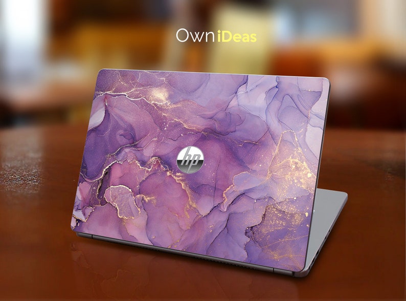 Hp Victus Skins Purple Marble Design Custom Decal Unique Distinctive Gift Fits Spectre Envy Pavilion Victus Omen Zbook Elite Probook image 3