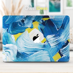 Macbook Skins Bule Canvas Abstract Art Apple Laptop Decal Mac Keyboard Cover Personalized Mac Accessories Sticker 13 15 16 Inch