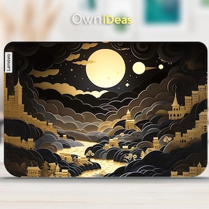 Lenovo Laptop Aufkleber Rundes Monddesign Personalisiertes anpassbares Geschenk für Yoga ThinkPad ThinkBook NotePad Legion Slim Serie