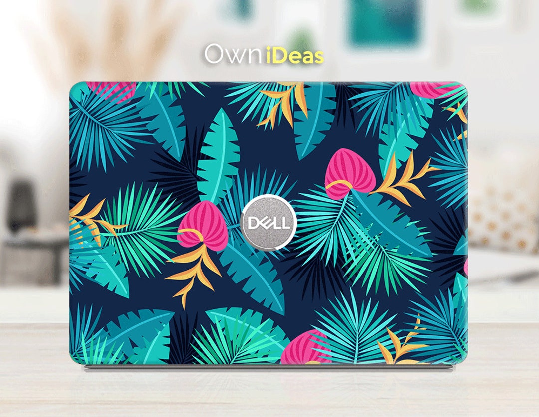 dell-14-inch-laptop-skin-green-plants-design-personalized-customizable