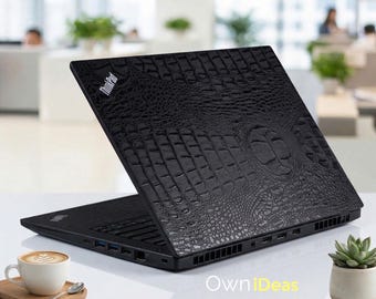 Vinilo adhesivo personalizado para portátil Lenovo con textura de cocodrilo para ThinkPad Yoga IdeaPad, de lujo y piel sintética.