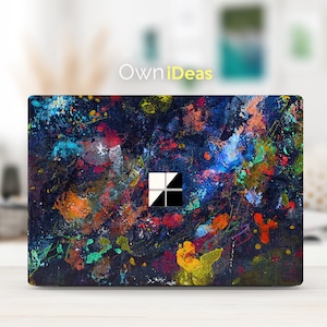 Microsoft Surface Laptop Skin Black Oil Painting Customizable Personalized Gift For Surface Laptop 2, 3, 4, 5 & Surface Book 2, 3，13 15 inch