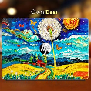 Hp Laptop Decal Dandelion Pattern Oil Painting Design Personalized Gift For Hp Specter Envy Pavilion Victus Omen Zbook Elite Probook series