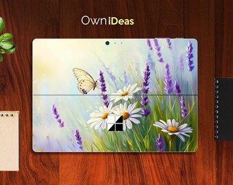 Surface Pro 9 Skin Floral Pattern Personalized Gift for Wife for Surface Pro 9 8 7 6 5 4 3 X, Surface Go, Surface Go 2, Go 3