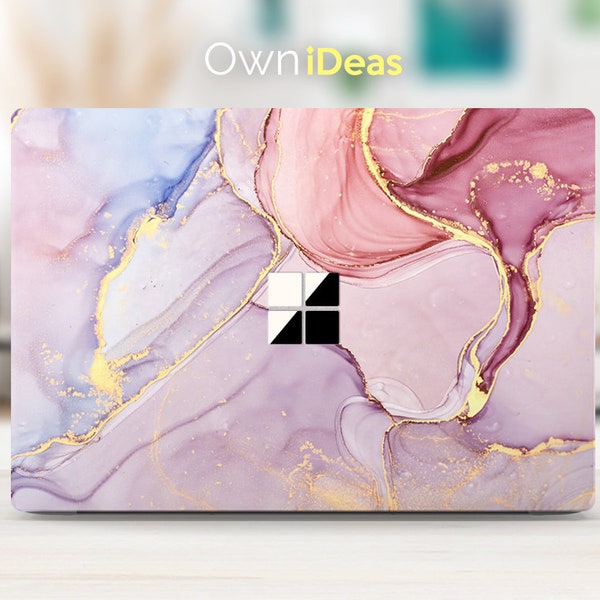 Surface Skin Custom Decal Pink Marble Design Customizable Personalized Gift Fits Surface Laptop 2 3 4 5 & Surface Book 2 3 13 15 Inch