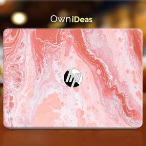 Hp Pavilion Decal,2-In-1 Laptop Accessories,Individualized Pink Marble Fits Spectre, Envy, Pavilion, Victus, Omen, Zbook, Elite, Probook