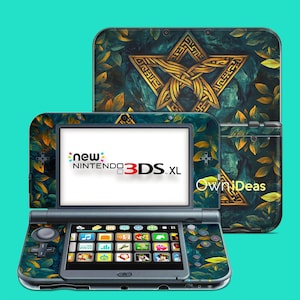 3DS 3M Decal with Clear Protective Case Japanese Forest Triangle Symbol Design Brother Gift for 3DS XL 2DS xL 3DS New 3DS DSI xL