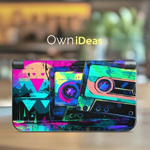 Nintendo DSI Sticker 3M Skin with Transparent Shell Retro Sound Wave Unique Design Anniversary Gift for 3DS XL 2DS xL 3DS New 3DS DSI xL