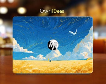 HP OmniBook Ultra Flip Skin Starry Night Wheat Field Art HP Laptop Skin Personalized Gift Fit Spectre, Pavilion, Victus,  Zbook, Elite