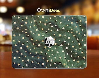 Hp Pavilion 360 Skin Green Marble Gold Stars HP Laptop Skin for Girlfriend for Envy Pavilion Victus Omen Zbook Probook Series