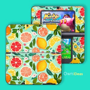 3Ds Xl Custom Skin Vinyl Protective Skin for New Japanese Nintendo Ds Game Console Children&#39;s Day Gift Lemon Pattern Design for New 3Ds Xl