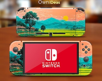 Switch 2 Full-Wraps mit Konsolenhülle Morgen Pastoral Custom Design Geschenk für Schwester für Switch 2 Switch Oled Switch Lite Switch Full Set