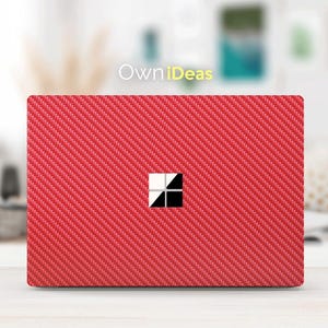 Surface Book 2 Laptop Skin Fiber Red Design Personalized Gift Fits Surface Laptop 2,3,4,5 and Surface Book 2,3