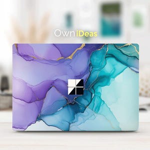 Surface Laptop 2 15 Computer Sticker Blue Purple Marble Design Personalized Gift for Surface Laptop 2, 3, 4, 5 and Surface Book 2, 3, 13 15&quot;