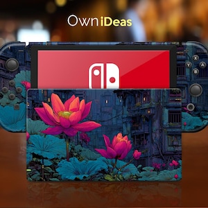 Switch 2 3M Vinyl Sticker Skin Dark Lotus For Nintendo 2 Dock and Console OLED Dock and Console Switch Lite
