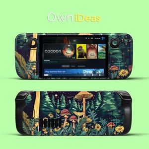 Mushroom Forest Design Steam Deck Skin For Boyfriend Vinyl Sticker Suitable for Steam Deck and Steam Deck Oled Clear Case