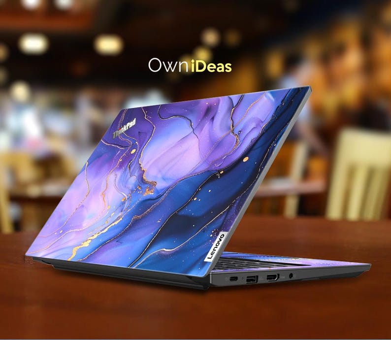 Lenovo Laptop Decal Purple Marble Design Customizable Unique Gift for ...