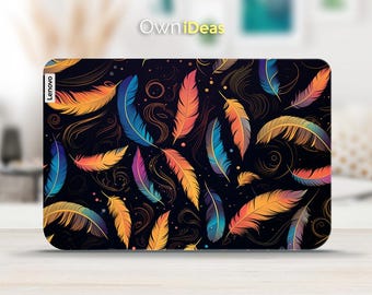 Calcomanía para portátil Lenovo, diseño de plumas coloridas, personalizable, regalo único, adecuada para Yoga, Thinkpad, Thinkbook, Ideapad, Legion Slim series