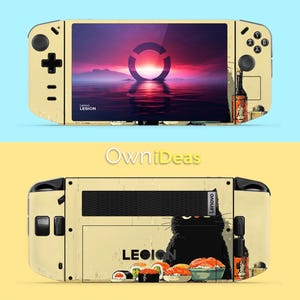 Lenovo Legion Go Skins with Clear Case Cute Cat&#39;s Sushi Feast Pattern Custom Anniversary Gift for Best Friend for Legion Go&Legion Go S
