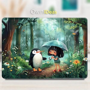 Dell Laptop Skins Mädchen und Pinguin Design personalisierte Geschenk für Inspiron Vostro Alienware Präzisionsserie