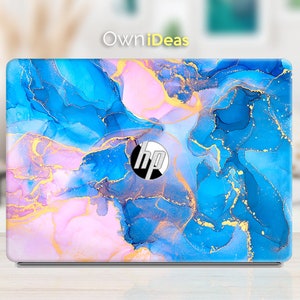 Hp laptop skin Pink Blue marble personalized gift, Fits HP Spectre, Envy, Pavilion, Victus, Omen, Hp laptop, Zbook, Elite, Probook