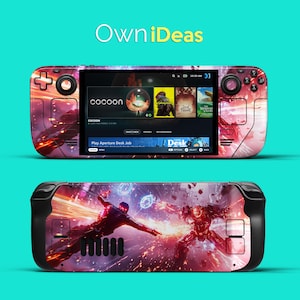 Custom Steam Deck Oled Gaming 3M Vinyl Skin Clear Case Heroes and Mecha Pattern Boyfriend Gift