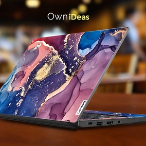 Lenovo Yoga Skin Convertible Laptop Purple Marble Design Custom Decal Customizable Gift Fits Yoga Thinkpad Thinkbook Ideapad Legion Slim image 1