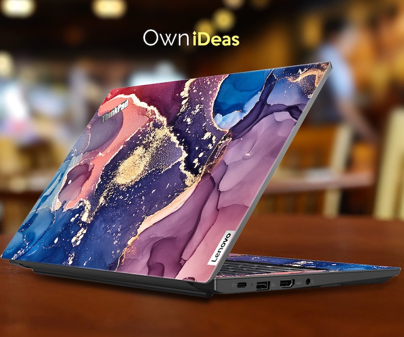 Lenovo Yoga Skin Convertible Laptop Purple Marble Design Custom Decal Customizable Gift Fits Yoga Thinkpad Thinkbook Ideapad Legion Slim image 1