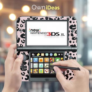 Custom Skin for Nintendo New 3Ds Xl with Transparent Shell Pink Leopard Design Couples Gift for 2DS XL New 2DS xL New 3DS xL DSI XL