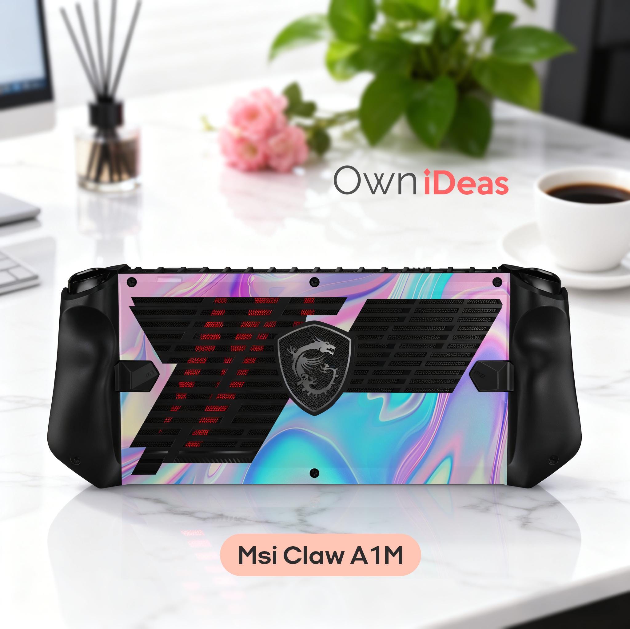 Msi Claw A1m Vinyl Skin With A Clear Case Swirling Design, Perfect