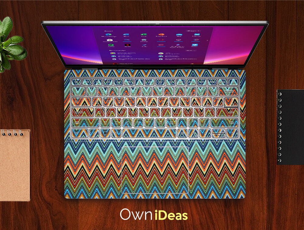 Dell Laptop Skins, Colorful Geometric Pattern Personalized Customizable ...