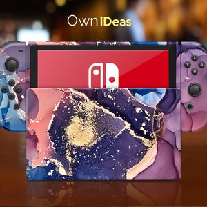 Nintendo Switches Accessories Multicolor Marble Texture Design Personalized Gifts Switch Skin, Switch Oled Skin, Joy Cons Console Dock Skin