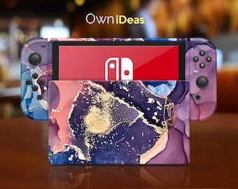 Nintendo Switches Zubehör Multicolor Marble Texture Design Personalisierte Geschenke Switch Skin, Switch Oled Skin, Joy Cons Konsole Dock Skin