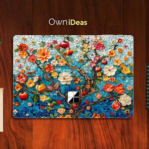 Surface Pro 10 Computer Skin Colorful Flower Tree Pattern Customized Personalized Gift for Surface Pro 9 8 7 6 5 4 3 X Surface Go 2, Go 3