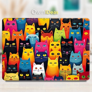 Dell Animal Sticker Laptop 2 In 1 Skin Abstract Cute Cat Pattern Custom Decal Individualized Customization Gift Fits Xps Latitude Inspiron