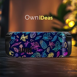 Steam Deck Clear Case Colorful Leaf Pattern Vinyl Sticker for Steam Deck and Steam Deck Oled