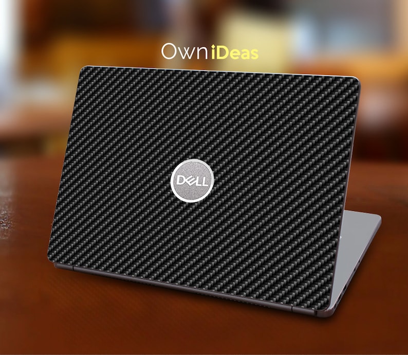 Dell Laptop Skin Fiber Black Solid Color Personalized Individualized Gift Fits Xps Latitude Inspiron Vostro Alienware Precision G Series image 4