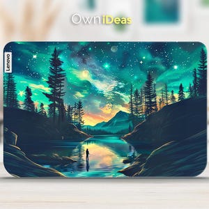 Lenovo Laptop Schutz Aufkleber Nacht Fluss Muster Vinyl Aufkleber für Yoga Thinkpad Thinkbook Notepad Legion Slim Serie