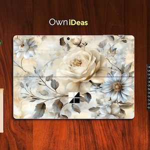 Surface Pro Go Skin Retro Flower Design Personalized Gift for Sisters Suitable for Surface Pro 9 8 7 6 5  X, Surface Go, Surface Go 2, Go 3
