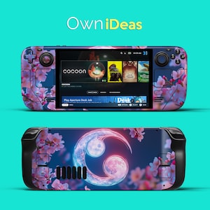 Steam Deck Skin with Clear Case Sakura Fantasy Pattern Unique Anniversary Gift Customizable Photos