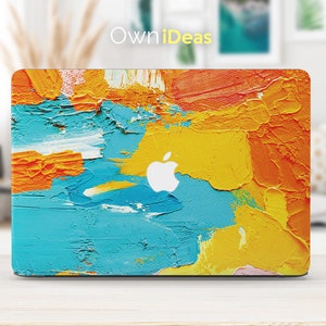 design de decalque estilo pintura a óleo, capas para macbook, capa para teclado mac, adesivo personalizado para acessórios para laptop macbook 13 15 16 polegadas