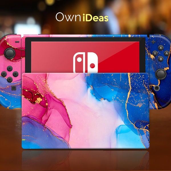 Peau pour Nintendo Switch, motif aquarelle coloré, cadeaux personnalisés, vinyle autocollant pour Nintendo Switch Lite