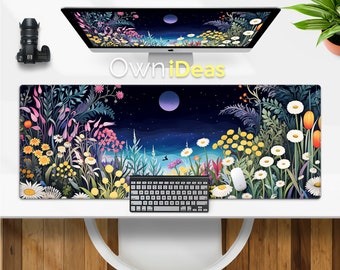 Dreamy Forest Painting Anime Desk Pad Gifts for Girls Office Accessories Mats Large RGB Light Personalised Mouse Gaming Mousepads