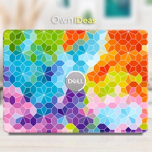 dell xps 15 skin, colorful geometric personalized Customizable gift,  Fits XPS, Latitude, Inspiron, Vostro, Alienware, Precision, G Series