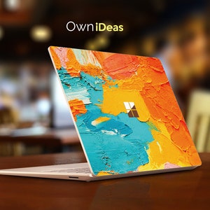 Customizable Abstract Oil Painting Laptop Sticker, Unique Design, Fits Surface Laptop 2, 3, 4, 5 & Surface Book 2, 3, 4, 5