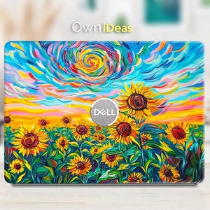 Dell Latitude 3340 Laptop Decal Oil Painting Sunflower Design Personalized Gift for Xps Latitude Inspiron Vostro Alienware Precision Series