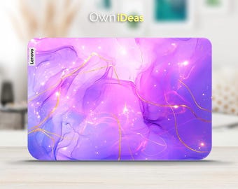 Calcomanía de vinilo personalizada para portátil Lenovo LOQ 15IRX9, color rosa suave y morado, para Yoga, Thinkpad, Thinkbook, Ideapad, Legion Slim Series