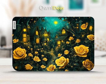 Lenovo Legion 7 Laptop Protector Yellow Flowers Vinyl Sticker Personalized Gift for Yoga ThinkPad ThinkBook IdeaPad Legion Slim Series