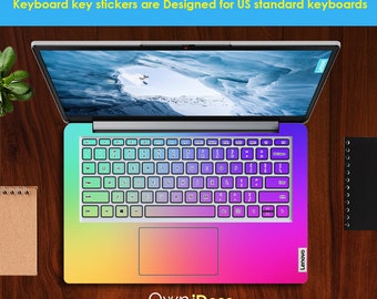 Lenovo Ideapad 5 Skin,Rainbow Design Personalized Gifts For Girlfriend Cute Stickers, Fits Yoga Thinkpad Thinkbook Ideapad Legion Slim